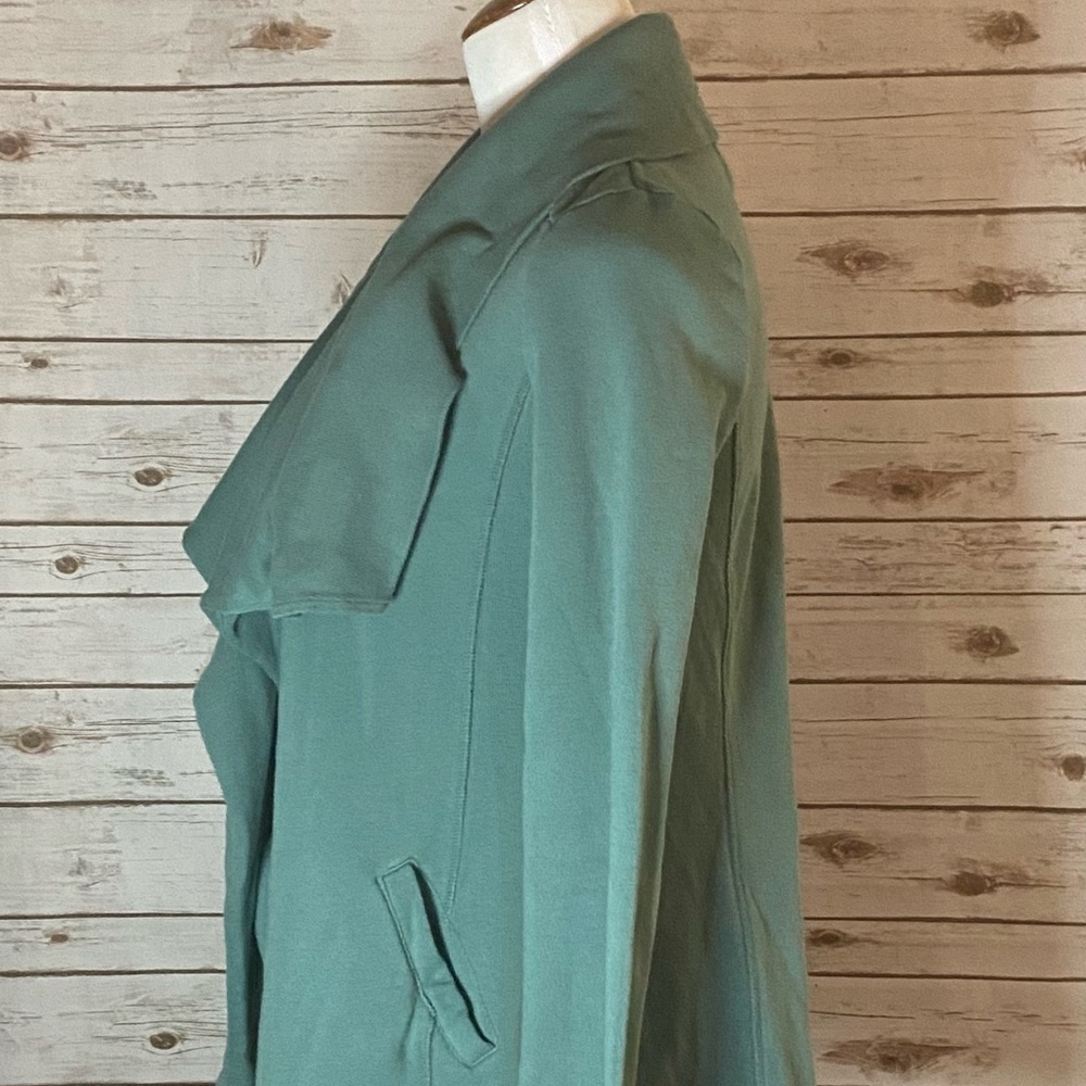 Anthropologie Saturday Sunday lagenlook green cotton waterfall cardigan jacket - Picture 3 of 6